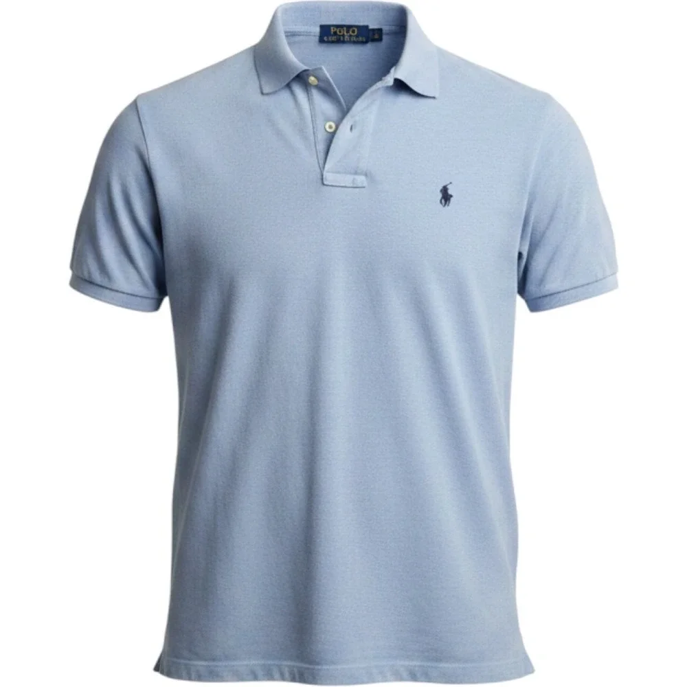Polo Ralph Lauren Mens XXL Classic Fit Short Sleeve Pique Polo Shirt Light Blue